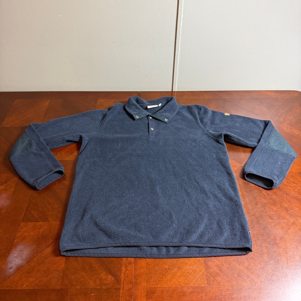 Fjallraven Ovik Fleece Sweater Mens XXL Navy Blue G-1000 Elbows  Pullover
